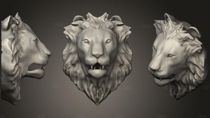 Flat Lion Head stl model for CNC